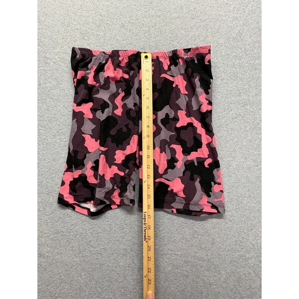 Just Be Pink Purple Camo Biker Shorts Womens Large Athletic Yoga Camouflage L